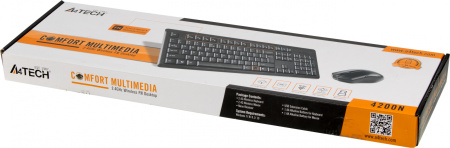 Клавиатура + мышь A4Tech V-Track 4200N клав:черный мышь:черный USB беспроводная Multimedia