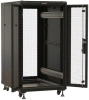 Шкаф коммутационный Hyperline (TTBR-1866-DD-RAL9004) напольный 18U 600x600мм пер.дв.перфор.2ств. зад