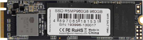 Накопитель SSD AMD PCI-E 3.0 x4 960Gb R5MP960G8 Radeon M.2 2280