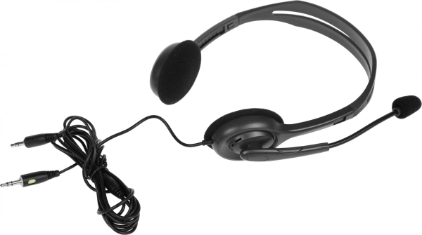 Наушники с микрофоном Logitech H110 темно-серый 1.8м накладные оголовье (981-000472)