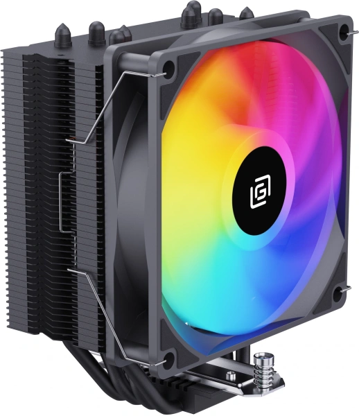Устройство охлаждения(кулер) Оклик OG-CPC180FRGB-PWM1 RGB Soc-AM5/AM4/1151/1200/2066/2011/1700 черный 4-pin 20dB Al+Cu 180W 820gr Ret