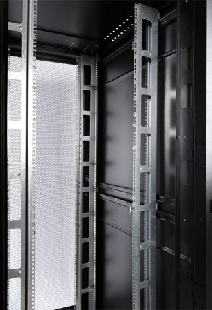 Шкаф серверный ЦМО (ШТК-СП-42.8.10-48АА-9005) напольный 42U 800x930мм пер.дв.перфор. задн.дв.перфор.2-хст. 2 бок.пан. 1350кг черный 690мм 180град. 1950мм