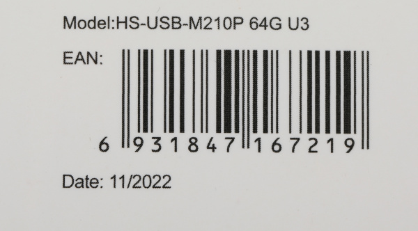 Флеш Диск Hikvision 64GB M210P HS-USB-M210P/64G/U3 USB3.0 черный