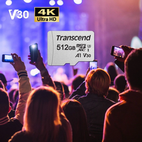Флеш карта microSDXC 512Gb Class10 Transcend TS512GUSD300S-A 300S + adapter