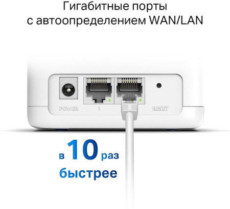 Бесшовный Mesh роутер Mercusys Halo H30G(2-pack) AC1300 10/100/1000BASE-TX белый (упак.:2шт)