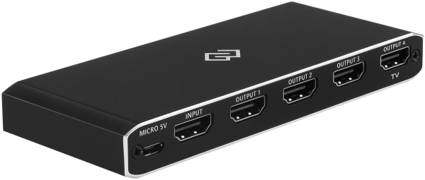 Сплиттер аудио-видео Digma DHSP-v2x4 HDMI (f)/4xHDMI (f) черный