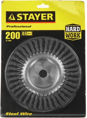 Щетка дисковая по мет. Stayer 35120-200 d=200мм d(посад.)=22мм (угловые шлифмашины)