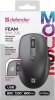 Мышь Defender Feam MM-296 черный оптическая 1600dpi silent беспров. USB 3but (52296)