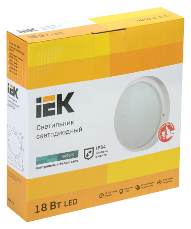 Светильник IEK 18Вт 4000K белый (LDPO0-4004-18-4000-K01)