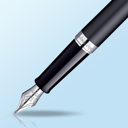 Ручка перьев. Waterman Hemisphere (CWS0920810) Matte Black CT F сталь нержавеющая подар.кор.