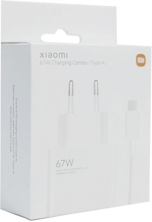 Сетевое зар./устр. Xiaomi 67W Charging Combo (Type-A) EU 67W 3A (QC) USB Type-C универсальное белый (BHR6035EU)