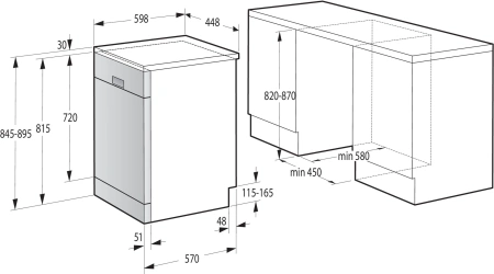 Посудомоечная машина Gorenje GS541D10W белый (узкая)