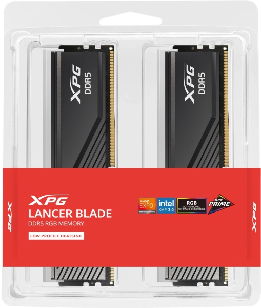Память DDR5 2x16GB 6400MHz A-Data AX5U6400C3216G-DTLABRBK XPG Lancer RGB RTL PC5-51200 CL32 DIMM 288-pin 1.4В kit dual rank с радиатором Ret