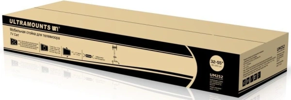 Подставка для телевизора Ultramounts UM252 черный 32"-55" макс.35кг напольный мобильный