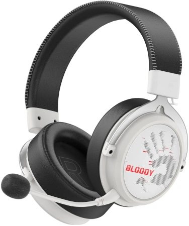 Наушники с микрофоном A4Tech Bloody MR590 Sports белый/черный 1.5м мониторные BT/Radio/3.5mm (MR590+