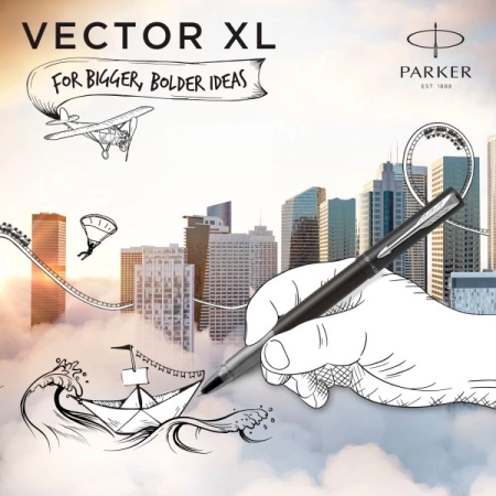 Ручка роллер Parker Vector XL (CW2159774) Black CT F черн. черн. подар.кор.