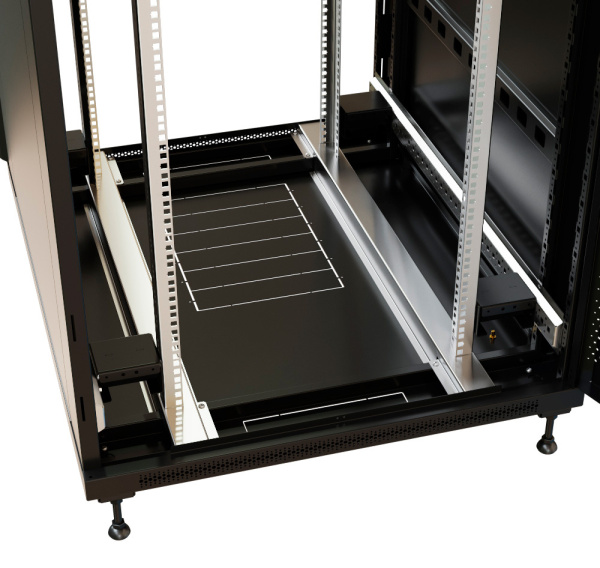 Шкаф коммутационный WRline (WR-TT-4288-AS-RAL9004) напольный 42U 800x800мм пер.дв.стекл задн.дв.стал.лист 2 бок.пан. 800кг черный 710мм 2055мм IP20 сталь