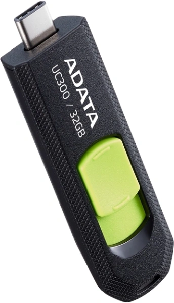 Флеш Диск A-Data 32Gb Type-C UC300 ACHO-UC300-32G-RBK/GN USB3.2 черный/зеленый