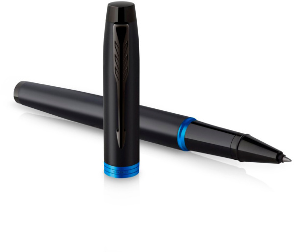 Ручка роллер Parker IM Vibrant Rings T315 (CW2172860) Marine Blue PVD F черн. черн. подар.кор.
