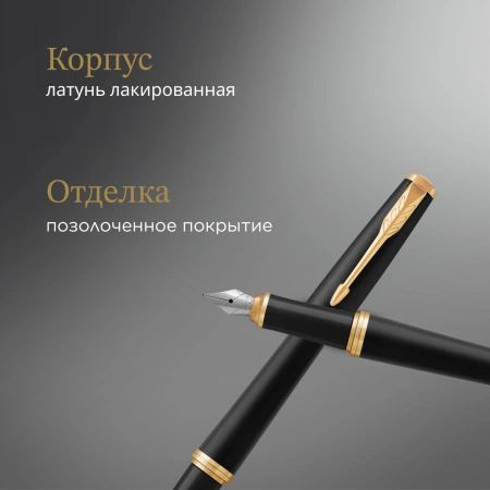 Ручка перьев. Parker Urban Core F309 (CW1931593) Muted Black GT F сталь нержавеющая подар.кор.