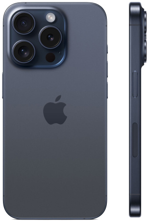 Смартфон Apple iPhone 15 Pro A3104 512Gb син.тит. 3G 4G 2Sim 6.1" OLED 1179x2556 iOS 17 48Mpix 802.1