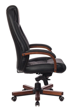 Кресло руководителя Бюрократ T-9923WALNUT черный кожа крестов. металл/дерево