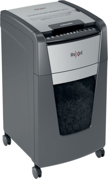 Шредер Rexel Optimum AutoFeed 300M черный с автоподачей (секр.P-5) фрагменты 300лист. 60лтр. скрепки скобы пл.карты