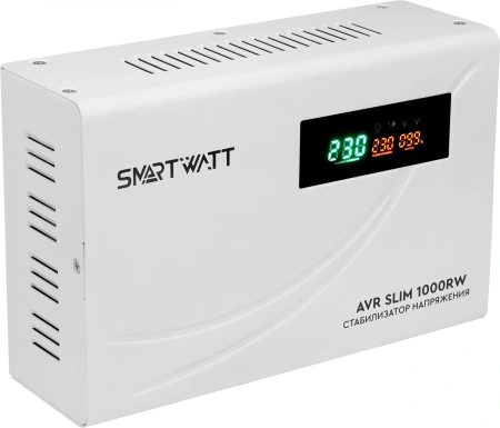 Стабилизатор напряжения Smartwatt AVR Slim 1000RW 1000ВА белый