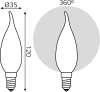Лампа филам. Gauss Filament 5Вт цок.:E14 (упак.:10шт) свеча 220B св.свеч.бел.теп. (104201105)