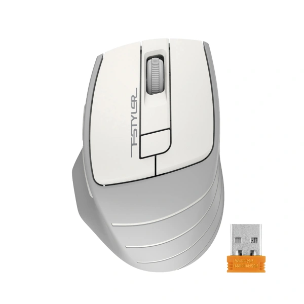 Мышь A4Tech Fstyler FG30 белый/серый оптическая (2000dpi) беспроводная USB (6but)
