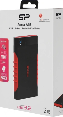 Жесткий диск Silicon Power USB 3.0 2Tb SP020TBPHDA15S3L A15 Armor 2.5" черный/красный
