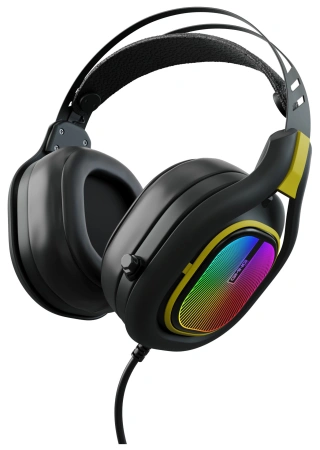 Наушники с микрофоном GMNG HS-L630G черный/желтый 2.2м мониторные оголовье (1533561)