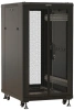 Шкаф серверный Hyperline (TTBR-2266-DD-RAL9004) напольный 22U 600x600мм пер.дв.перфор. задн.дв.перфор. 2 бок.пан. 1000кг черный 510мм 1166мм IP20 сталь