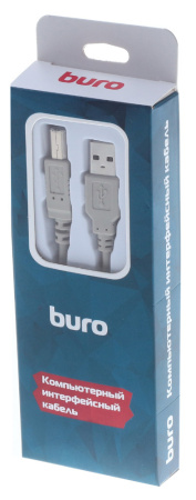 Кабель Buro BHP RET USB_BM18 USB A(m) USB B(m) 1.8м серый блистер