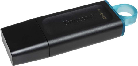 Флеш Диск Kingston 64Gb DataTraveler Exodia DTX/64GB USB3.2 черный/голубой