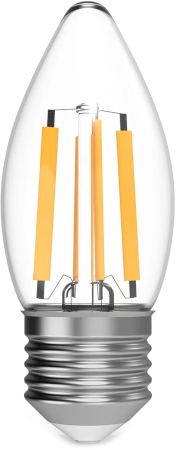 Лампа филам. Gauss Filament 7Вт цок.:E27 свеча 220B св.свеч.бел.теп. (упак.:10шт) (103802107)