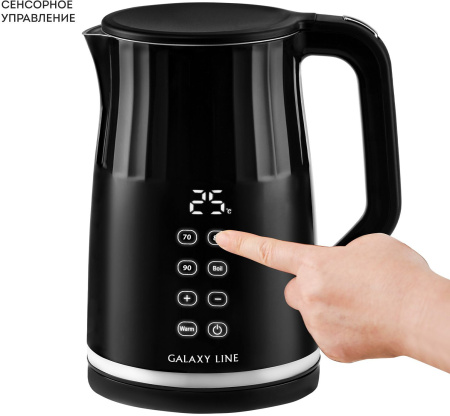 Чайник Galaxy Line GL 0337 1.7л. 2200Вт черный (металл/пластик)