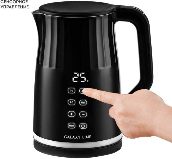 Чайник Galaxy Line GL 0337 1.7л. 2200Вт черный (металл/пластик)