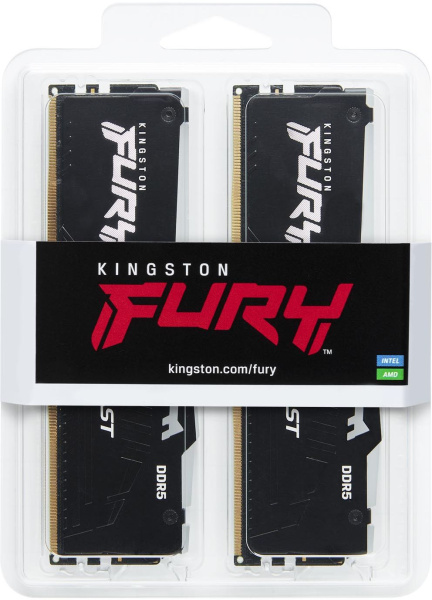 Память DDR5 2x32GB 6000MHz Kingston KF560C36BBEAK2-64 Fury Beast Black RGB RTL Gaming PC5-48000 CL36