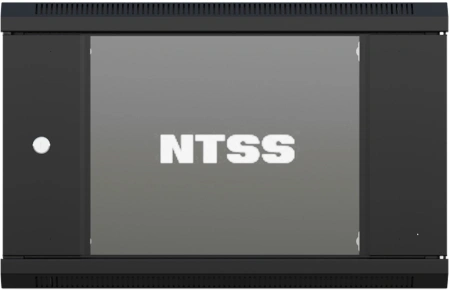 Шкаф коммутационный NTSS (NTSS-W9U6060GS-BL) настенный 9U 570x600мм пер.дв.стекл 60кг черный 22кг