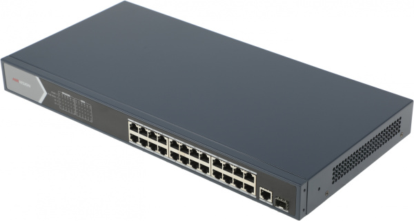Коммутатор Hikvision DS-3E0526P-E 25G 1SFP 24PoE+ 270W неуправляемый