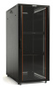 Шкаф коммутационный Hyperline (TTB-2266-AS-RAL9004) напольный 22U 600x600мм пер.дв.стекл задн.дв.спл.стал.лист 2 бок.пан. 800кг черный 510мм 1166мм IP20 сталь