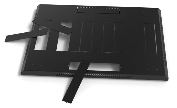 Шкаф серверный Hyperline (TTB-4781-DD-RAL9004) напольный 47U 800x1000мм пер.дв.перфор. задн.дв.перфор. 2 бок.пан. направл.под закл.гайки 800кг черный 910мм 2277мм IP20 сталь