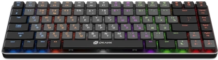 Клавиатура Оклик K615X механическая серый/серебристый USB slim Multimedia for gamer LED (1934413)