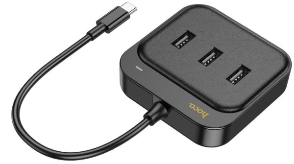 Разветвитель USB-C Hoco HB35 4порт. черный