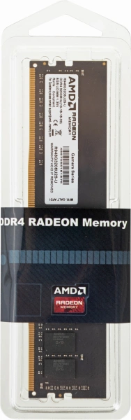 Память DDR4 8Gb 3200MHz AMD R948G3206U2S-U Radeon R9 Gamer Series RTL Gaming PC4-25600 CL16 DIMM 288-pin 1.35В Ret
