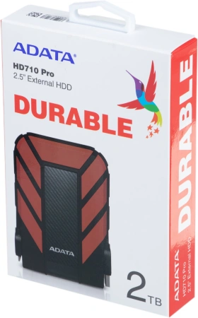 Жесткий диск A-Data USB 3.0 2Tb AHD710P-2TU31-CRD HD710Pro DashDrive Durable 2.5" черный/красный