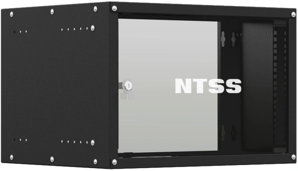 Шкаф коммутационный NTSS Lime (NTSS-WL6U5535GS-BL) настенный 6U 550x350мм пер.дв.стекл несъемн.бок.п