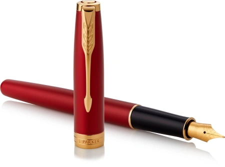 Ручка перьев. Parker Sonnet Core F539 (CW1931473) LaqRed GT F сталь нержавеющая подар.кор.