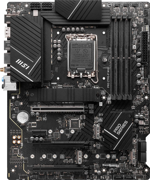 Материнская плата MSI PRO Z790-P WIFI Soc-1700 Intel Z790 4xDDR5 ATX AC`97 8ch(7.1) 2.5Gg RAID+HDMI+DP